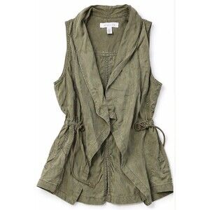 Kenneth Cole Reaction Utility Vest Women’s Small Olive Green Sleeveless